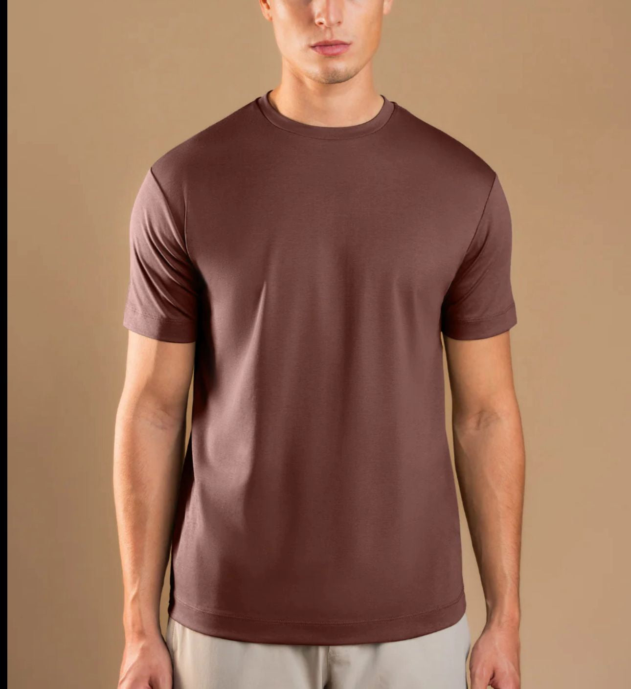 Luxroom Brown Crew Neck T-Shirt