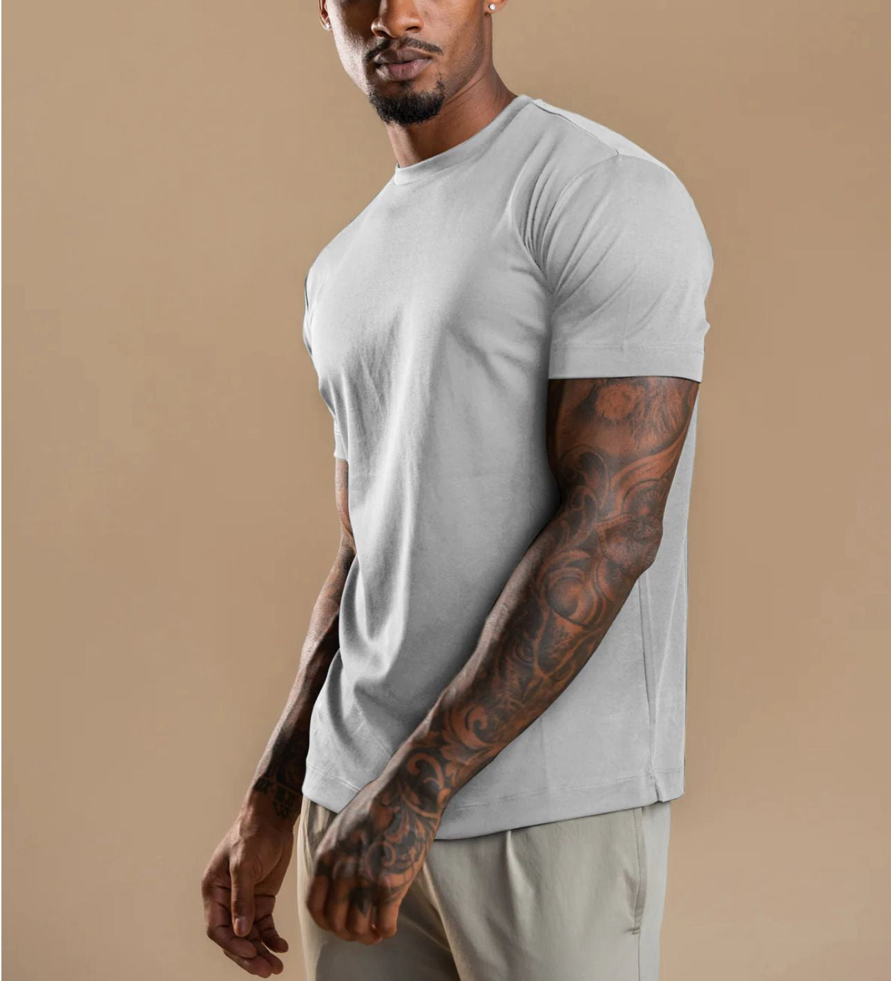 Luxroom Gray Crew Neck T-Shirt