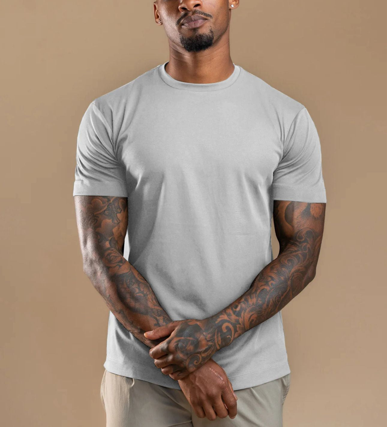 Luxroom Gray Crew Neck T-Shirt