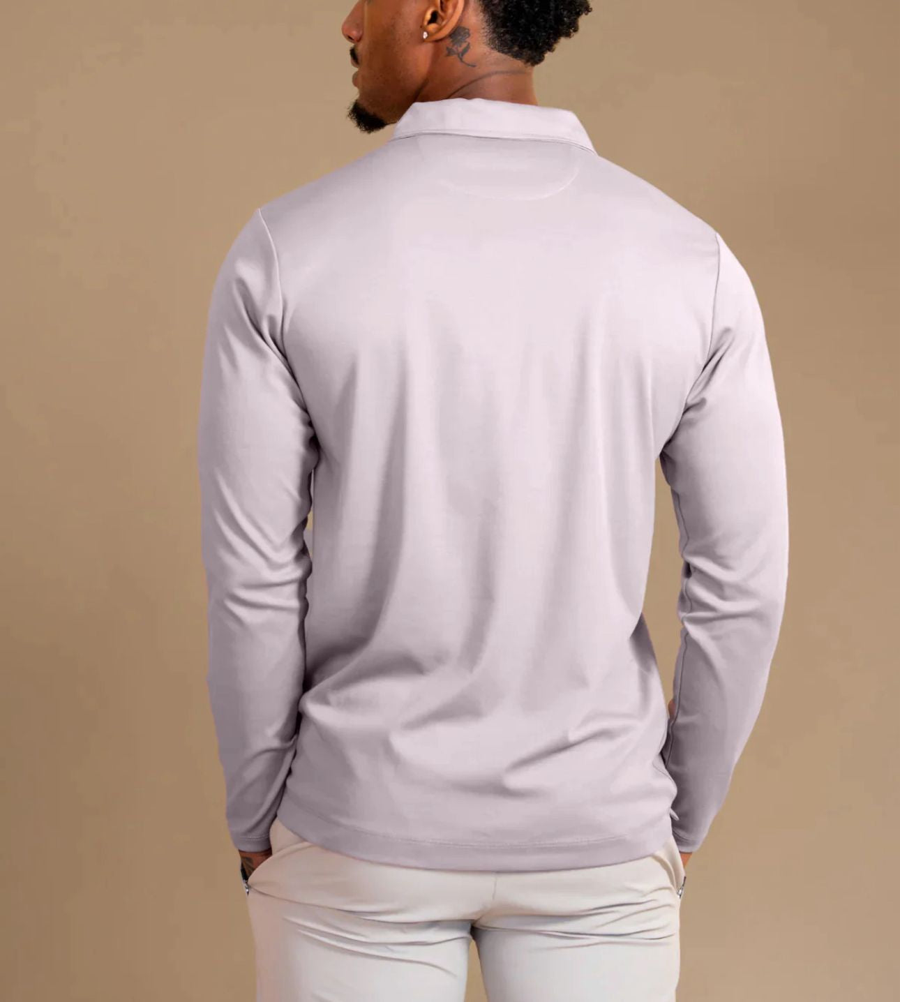 Luxroom Lavender Long Sleeve Polo Shirt