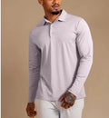 Luxroom Lavender Long Sleeve Polo Shirt