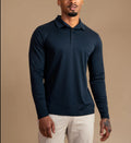 Luxroom Navy Blue Long Sleeve Polo Shirt