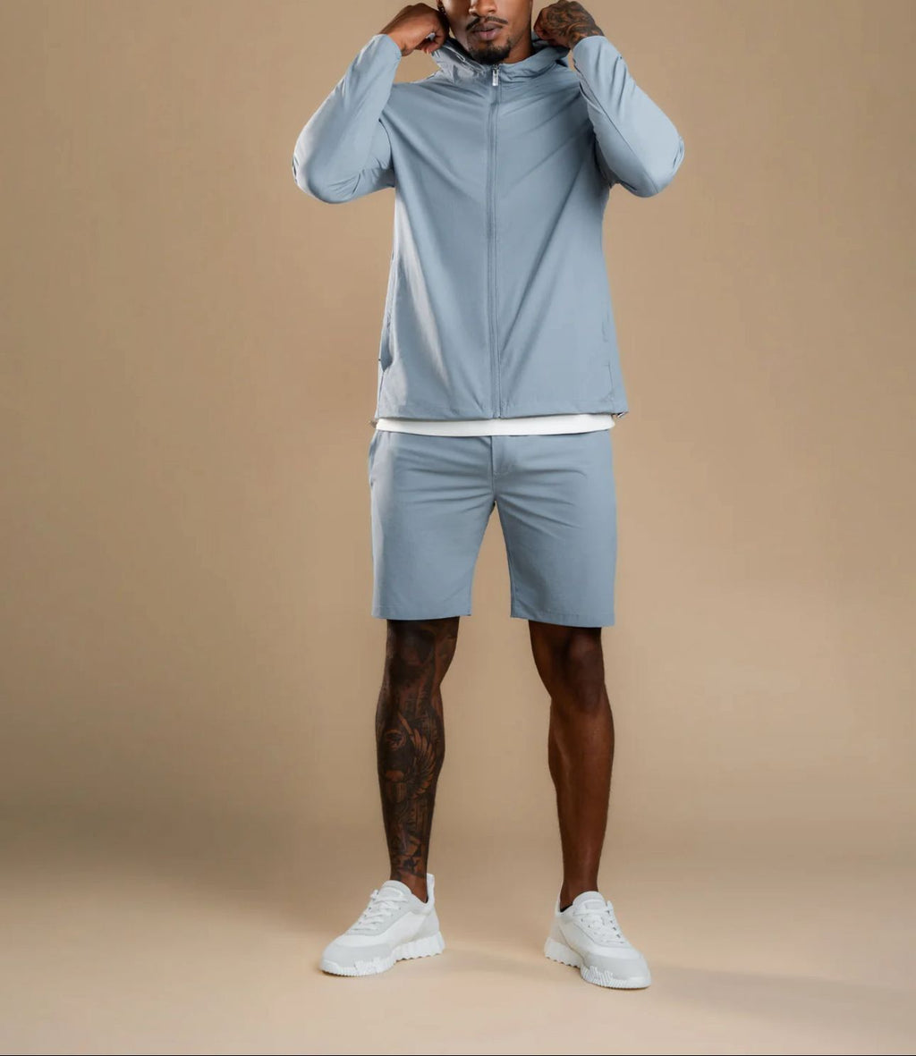 Luxroom Sky Blue Shorts with Hoodie Co-ord Set