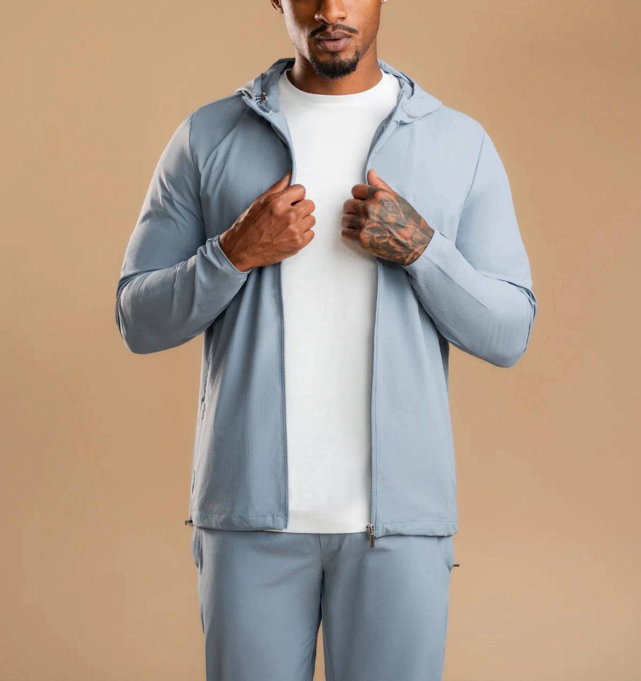 Luxroom Sky Blue Shorts with Hoodie Co-ord Set