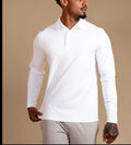 Luxroom White Long Sleeve Polo Shirt